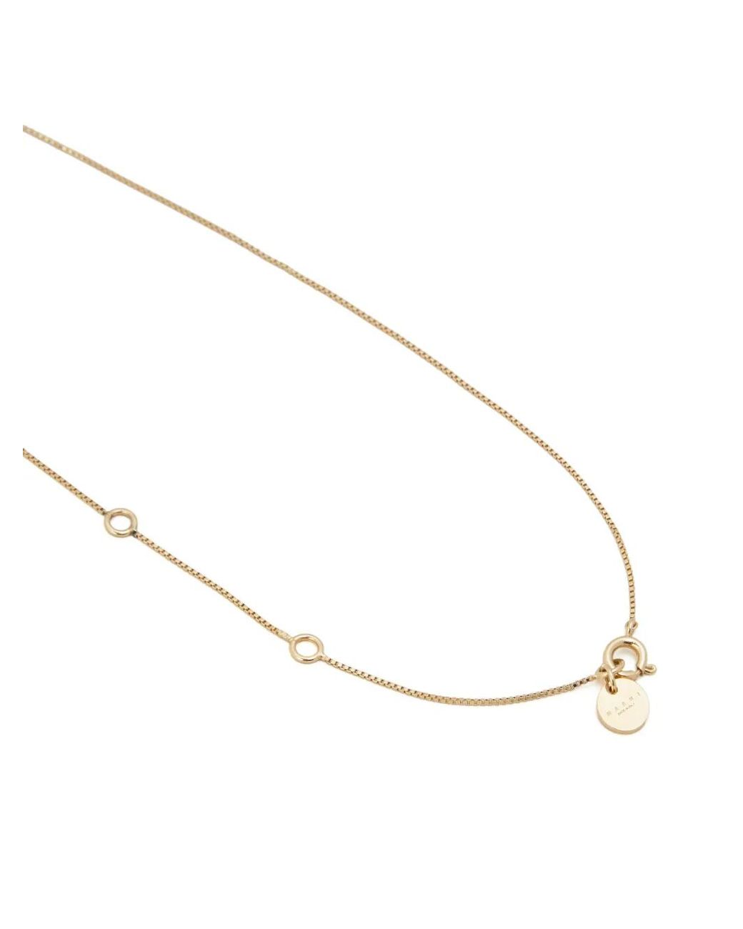 Marni White Polka Dot-Motif Chain Necklace