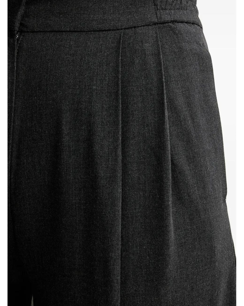 Sessun Black Pleated Wide-Leg Trousers