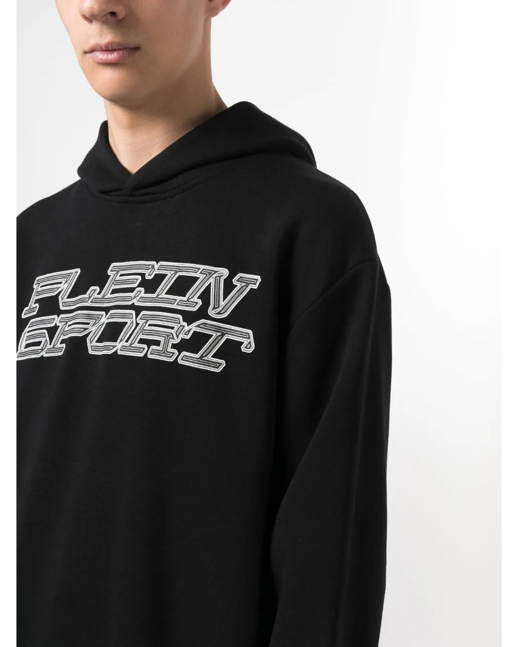 Philipp Plein Black Tiger Logo-Print Hoodie for men