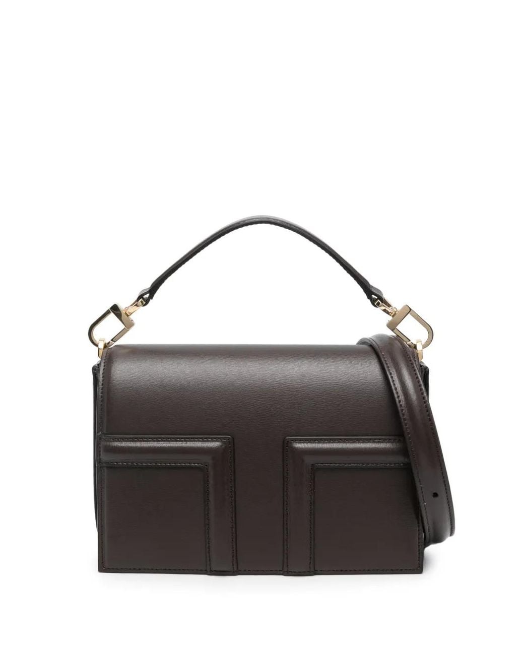 Totême Black Mini T-Flap Tote Bag