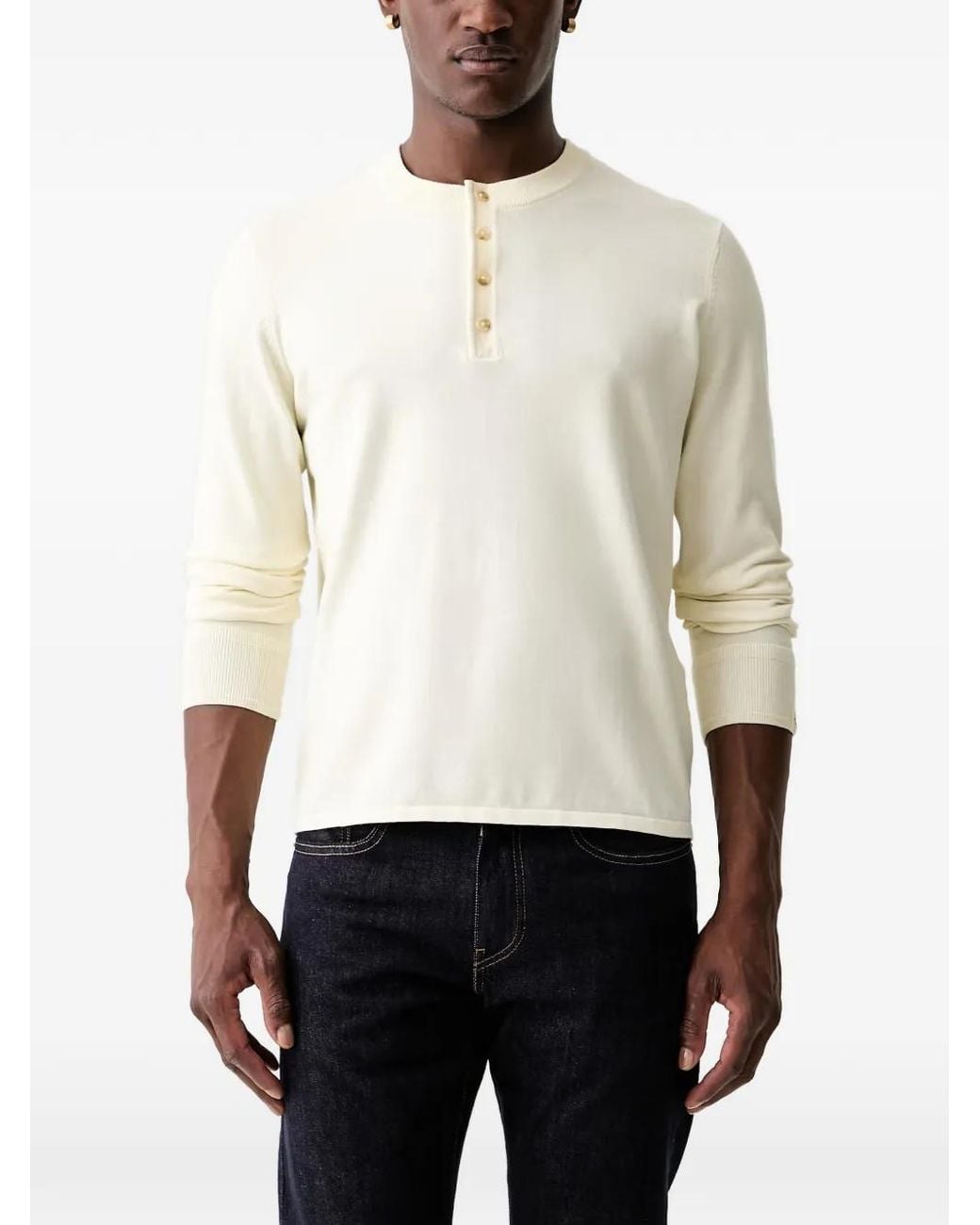 Rag & Bone Pullover Mit Kurzer Knopfleiste in White für Herren
