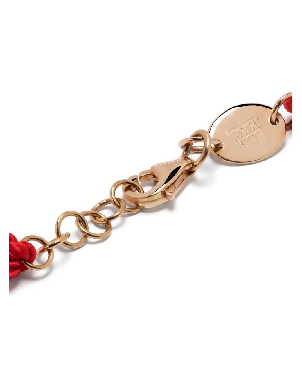 Anil Arjandas White 18Kt Rose New Lucky Diamond Cord Bracelet for men