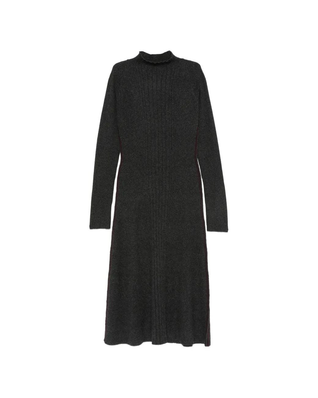 Bompard Ribgebreide Midi-Jurk in het Black