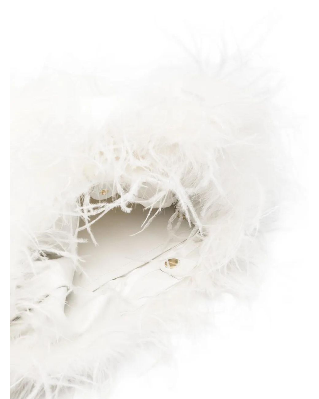 Yves Salomon White Feather Shoulder Bag