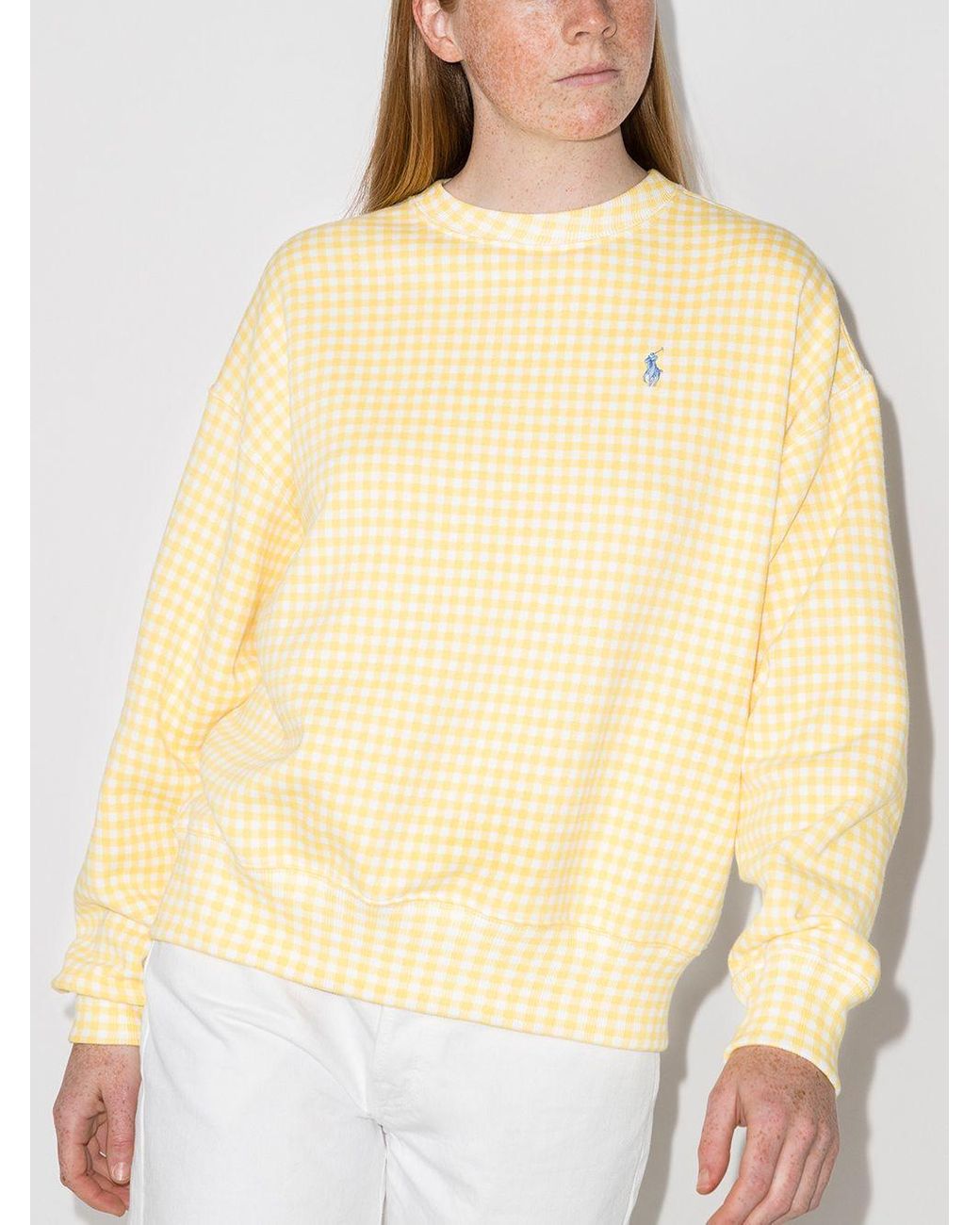 Polo Ralph Lauren Sweatshirt mit Vichy-Karo in Gelb | Lyst DE