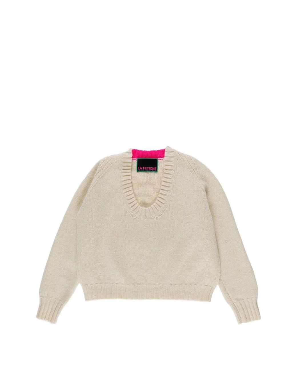 La Fetiche White Loose-Fit Jumper