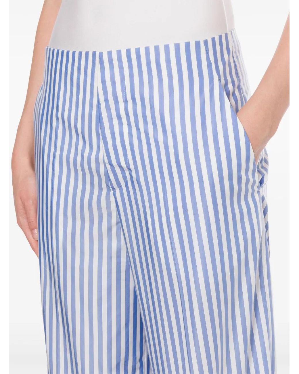 Philosophy Di Lorenzo Serafini Blue Striped Trousers