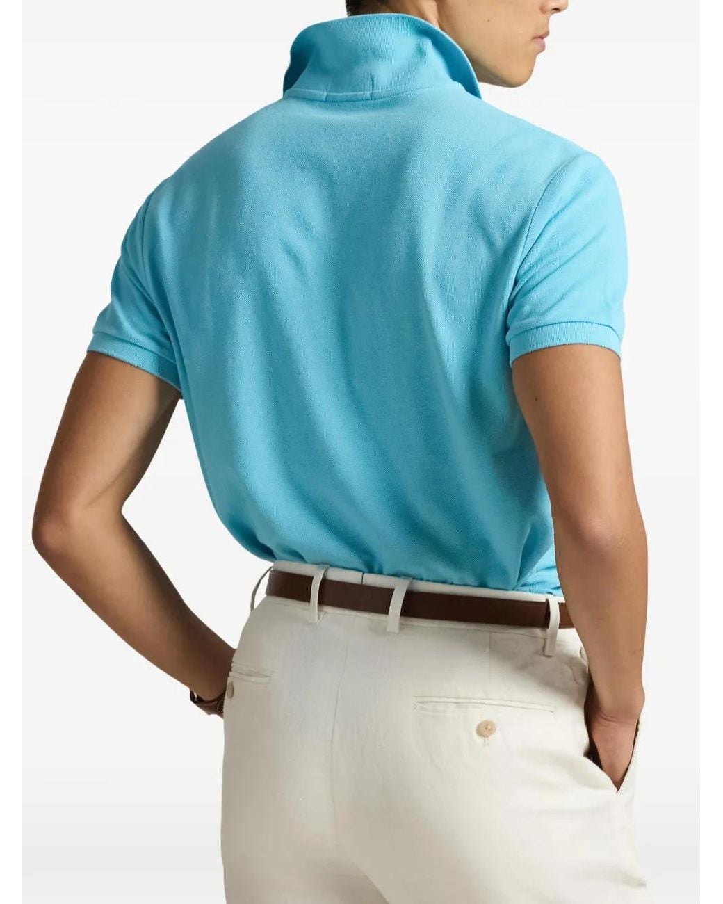 Polo Ralph Lauren Blue Slim Fit Cotton Piqué Polo Shirt for men
