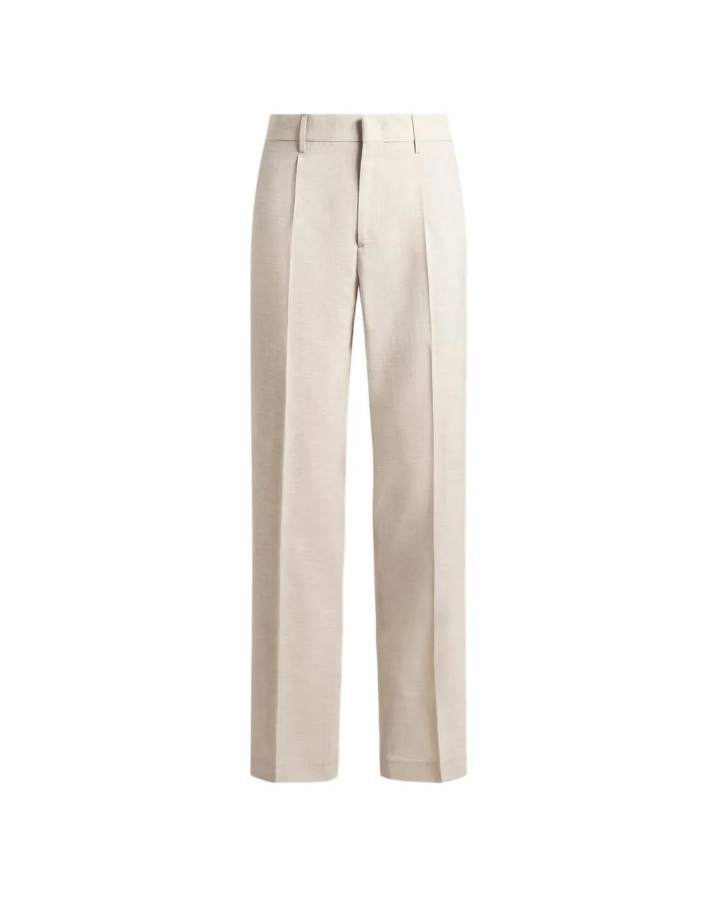 Etro White Wide-Leg Trousers With Pleats for men
