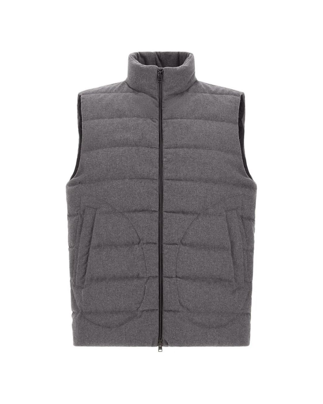 Herno Gray Lo Smanicato Quilted Gilet for men