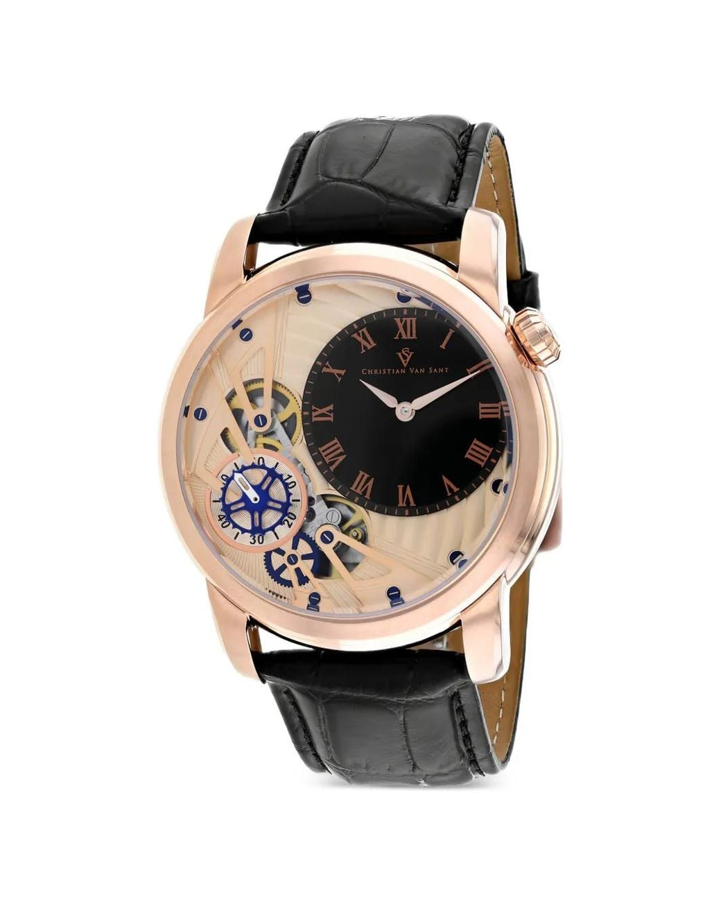Christian Van Sant Black Sprocket 44Mm Auto-Quartz Watch for men