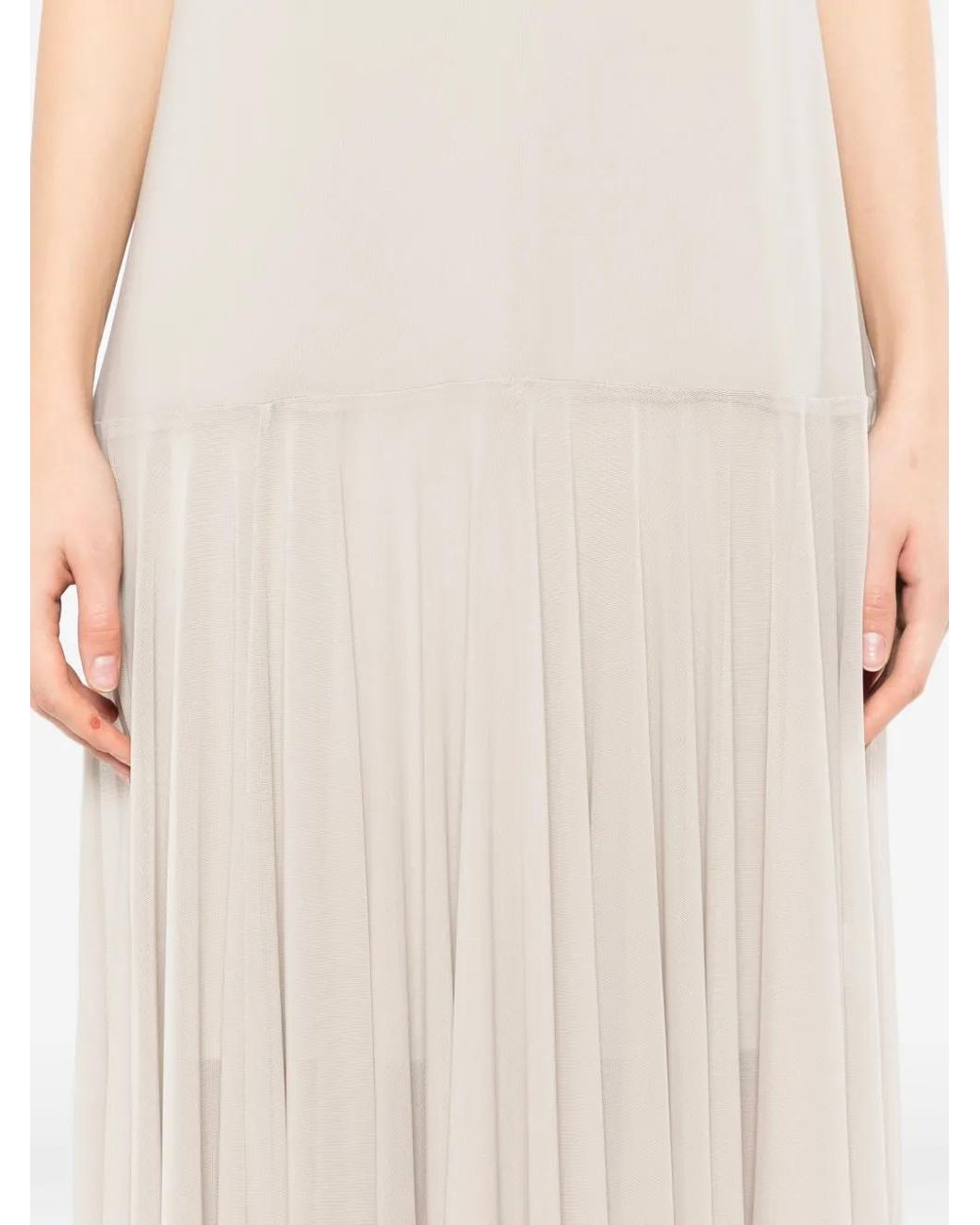 JNBY White Asymmetric-Hem Dress