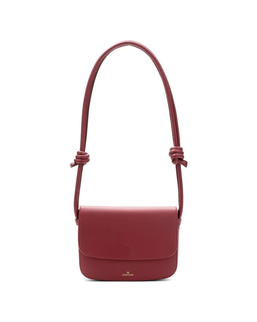 La Portegna Red Lucía Knotted Shoulder Bag