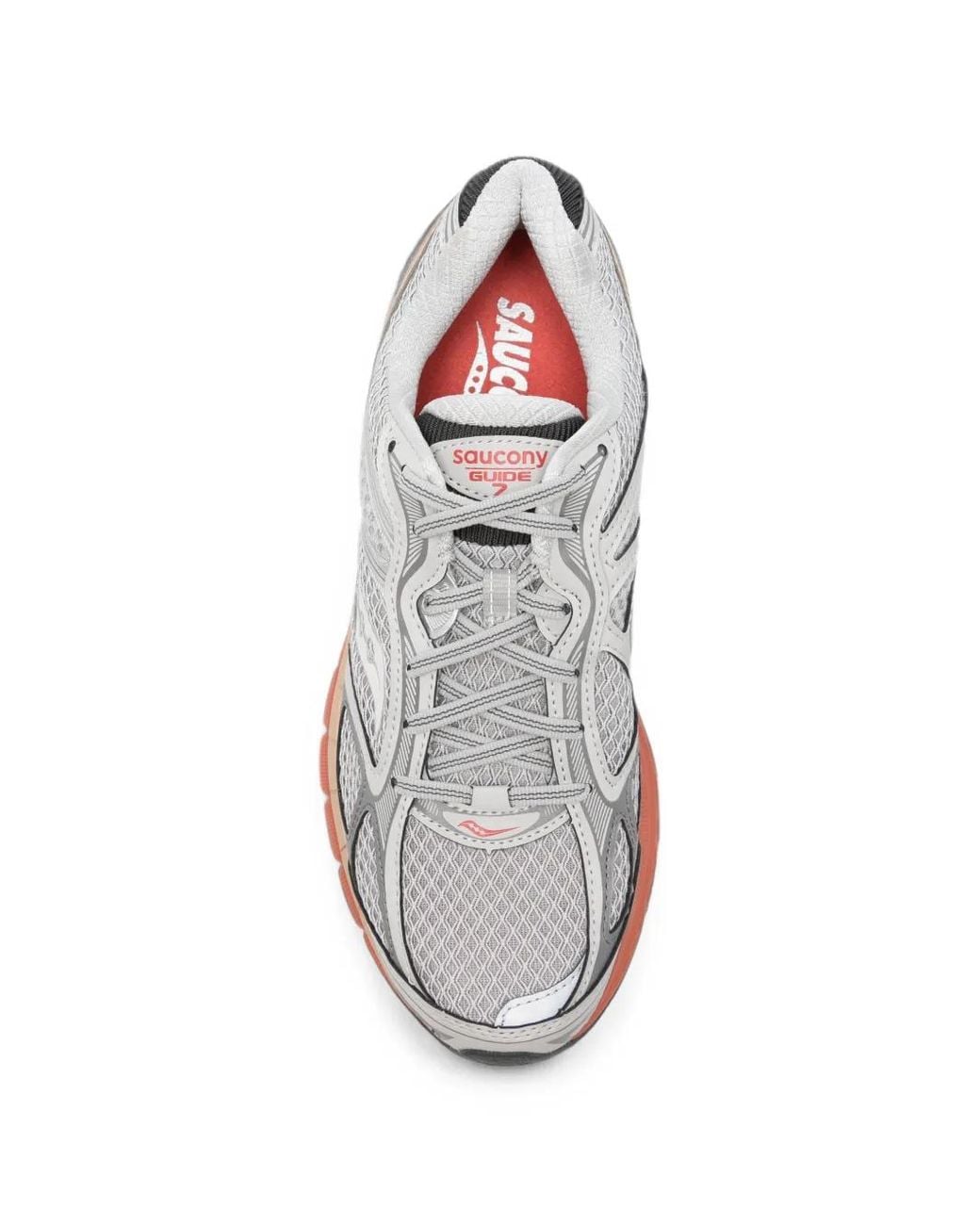 Saucony White Guide 7 Mesh Sneakers