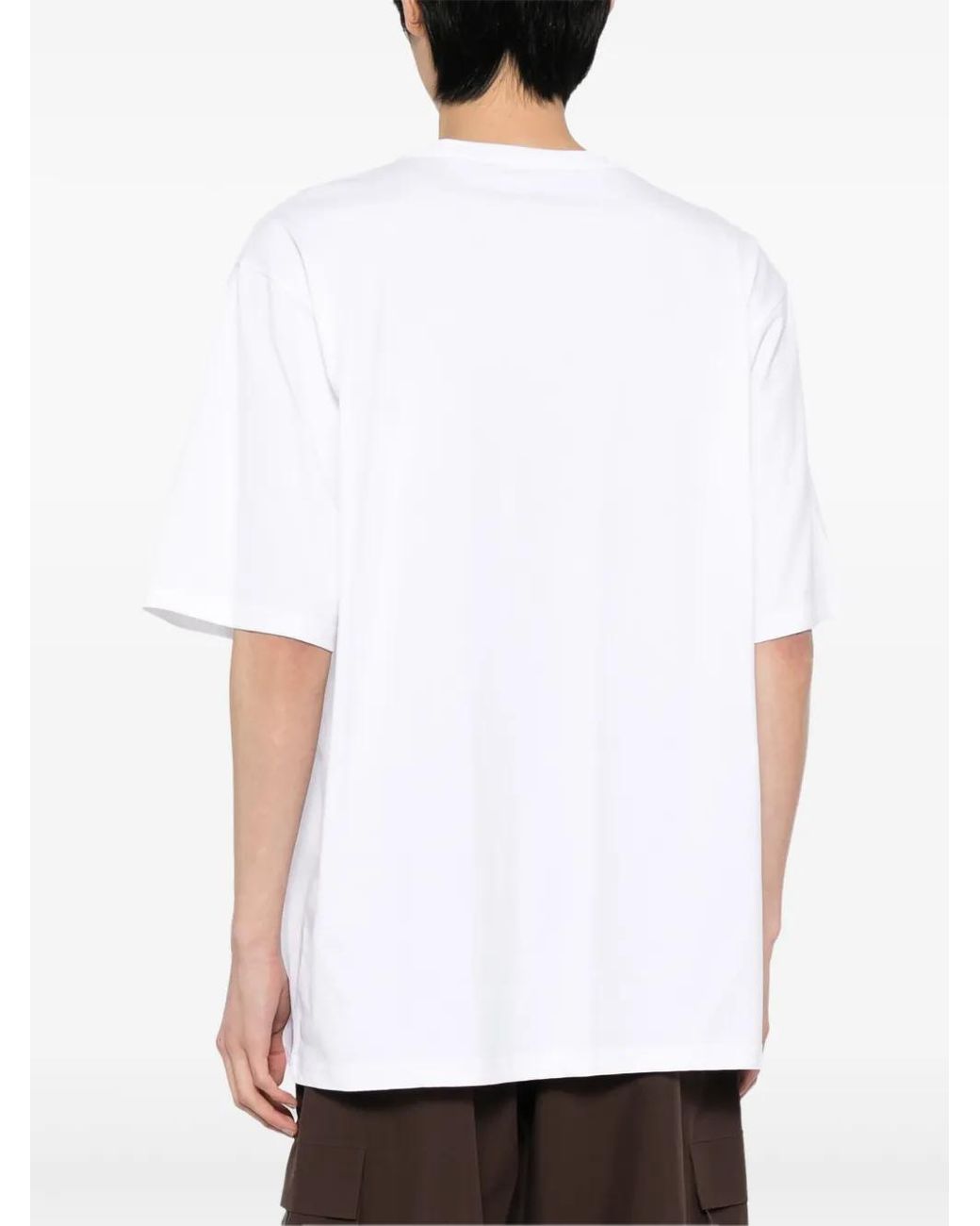 Les Benjamins White Logo-Print Oversized Cotton T-Shirt for men