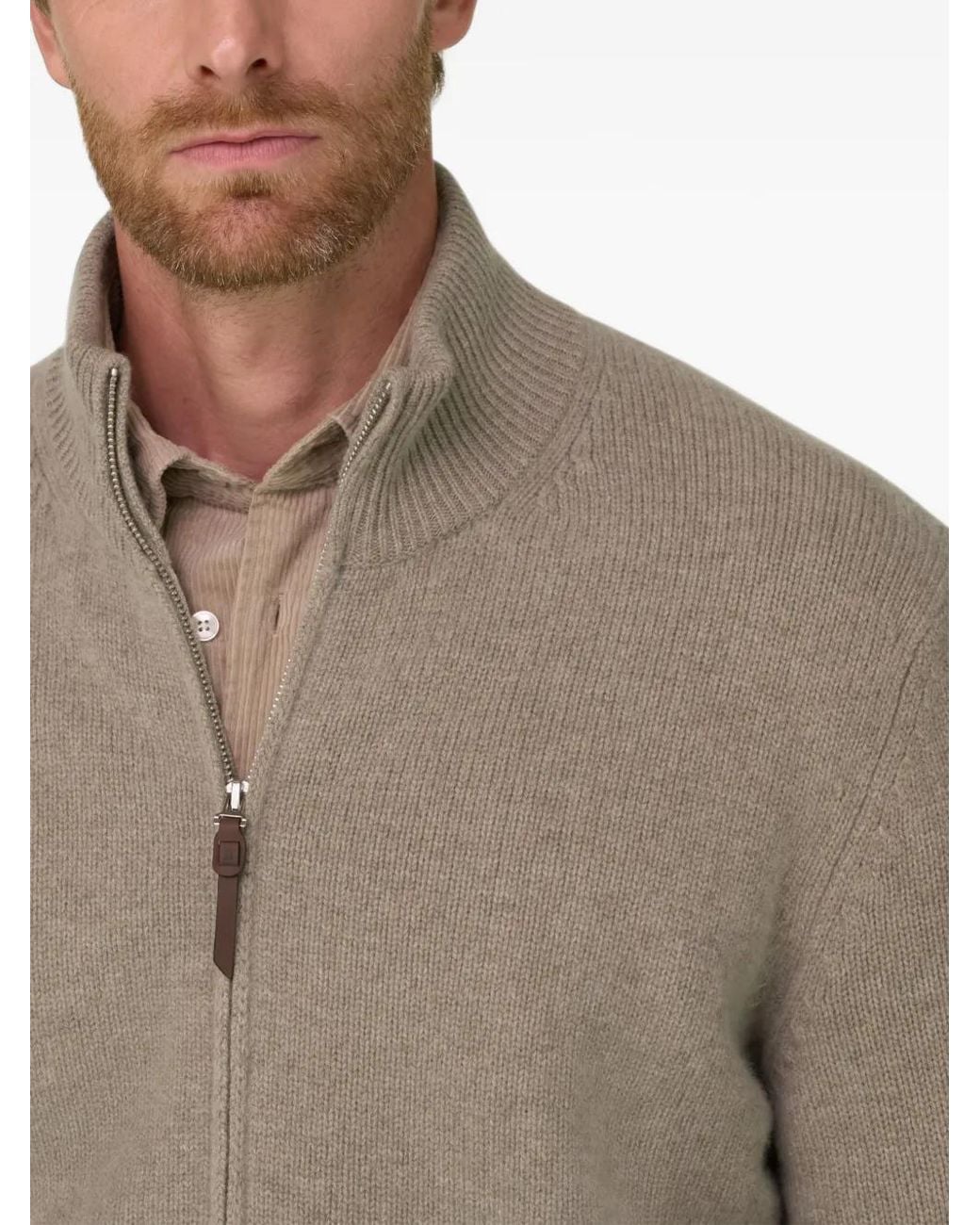 Boggi Natural Full-Zip Jumper for men