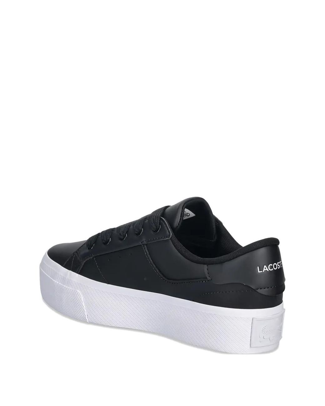Lacoste Black Ziane Platform Logo-Detail Leather Sneakers