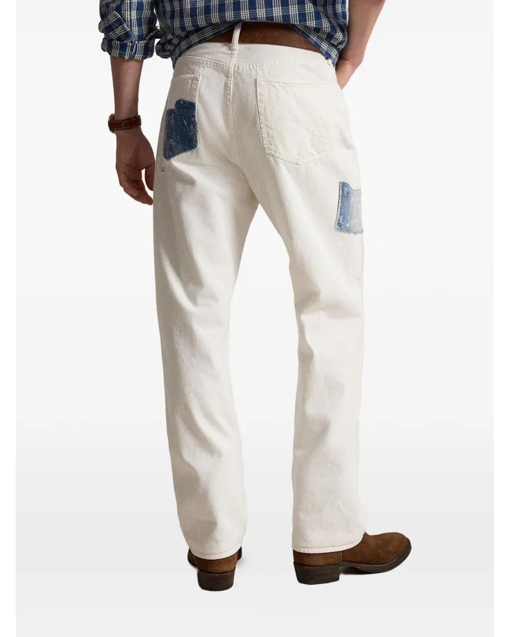 Polo Ralph Lauren White Heritage Patchwork Jeans for men