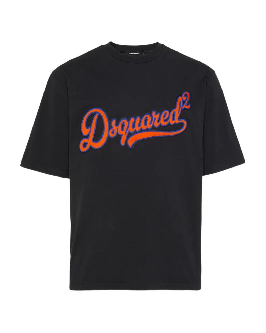 DSquared² Black Sponge-Patch T-Shirt for men
