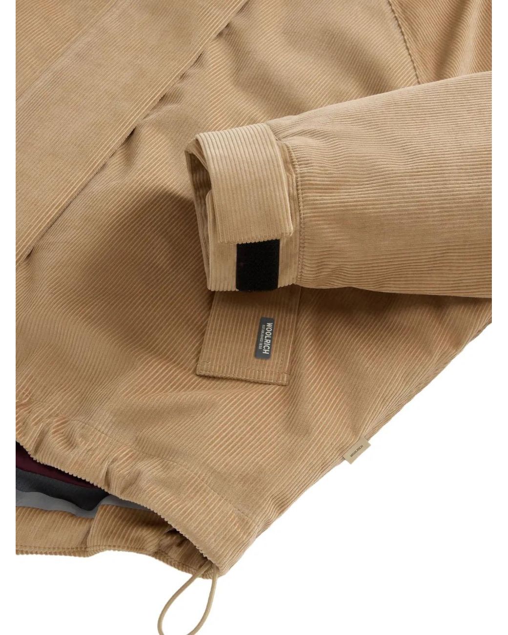 Woolrich Natural Cropped Jacket With High Collar