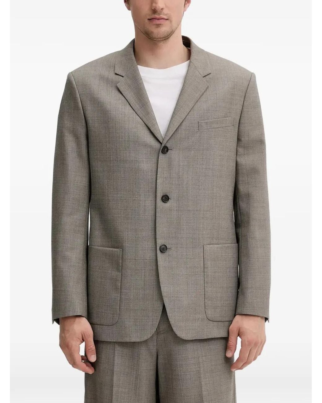 Filippa K Gray Side-Pocket Buttoned Blazer for men
