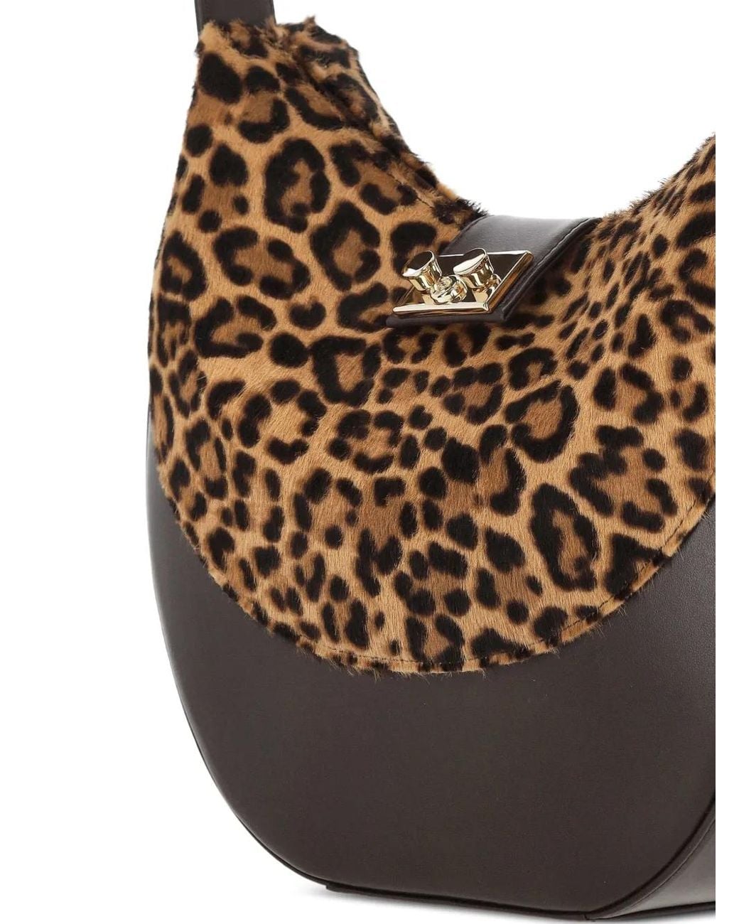 Rodo Brown Leopard-Print Shoulder Bag