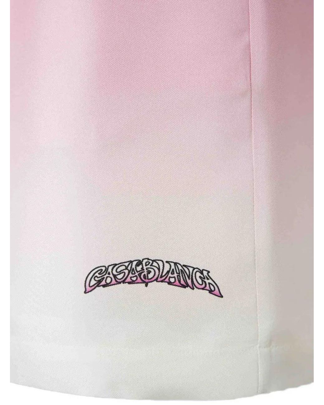 Casablanca Pink Silk Shorts With Logo for men
