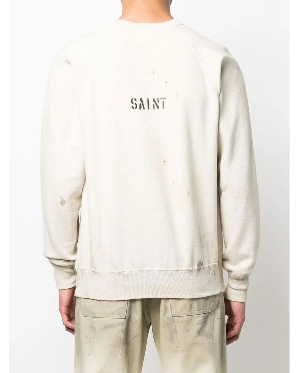 SAINT Mxxxxxx White Sweat Saint Michael Frankenstein