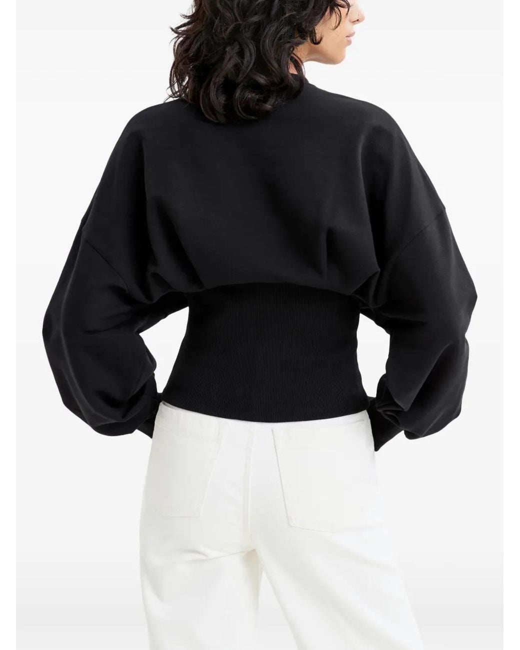 MARCELLA Black Maris Puff-Sleeve Sweatshirt