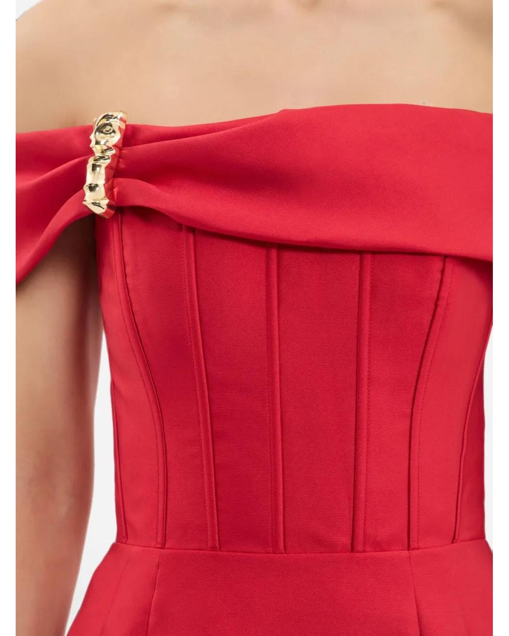 Rebecca Vallance Red Esmerald Midi Dress
