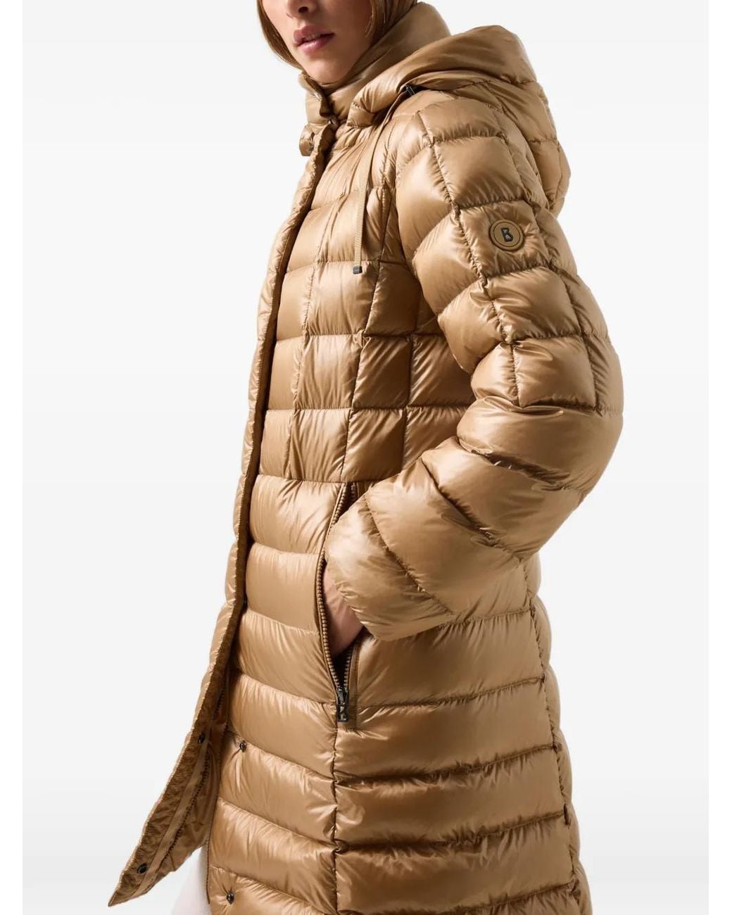 Bogner Brown Meryl Quilted Hooded Coat