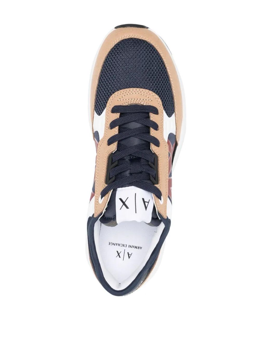ARMANI EXCHANGE Natural Logo-Print Low-Top Sneakers for men