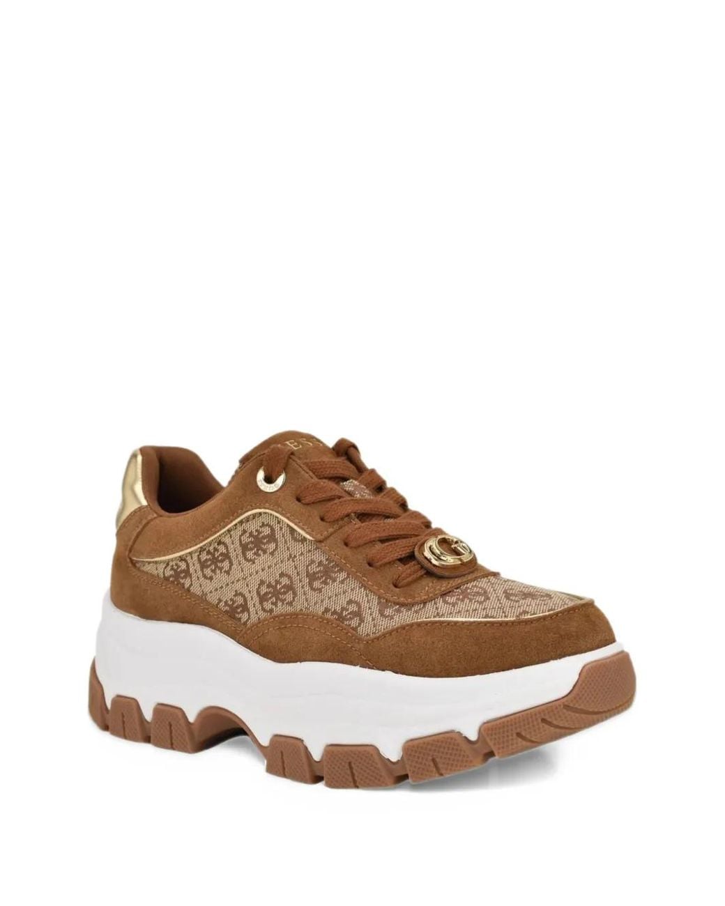 Guess Brown Berrett Quattro G Lace-Up Platform Sneakers