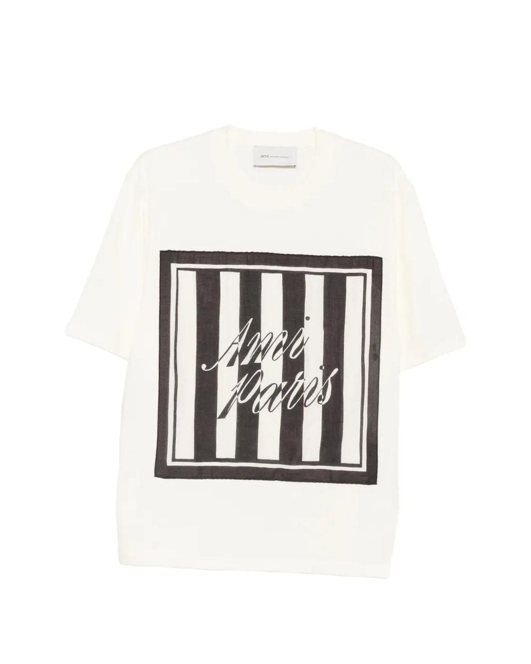 AMI White Sewn Scarf Tee