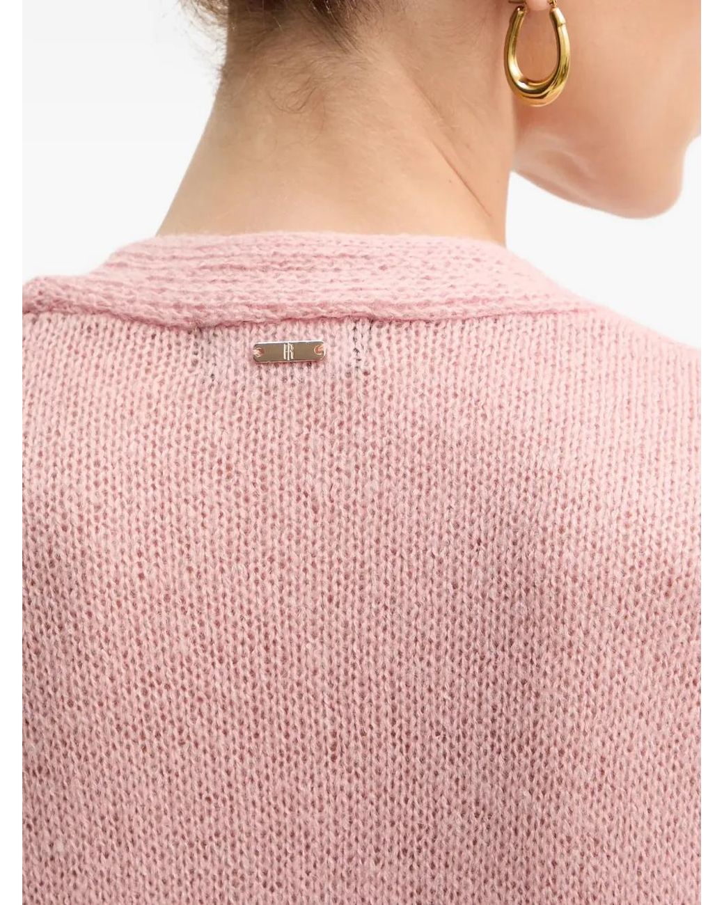 Fracomina Pink Feather Button Knitwear