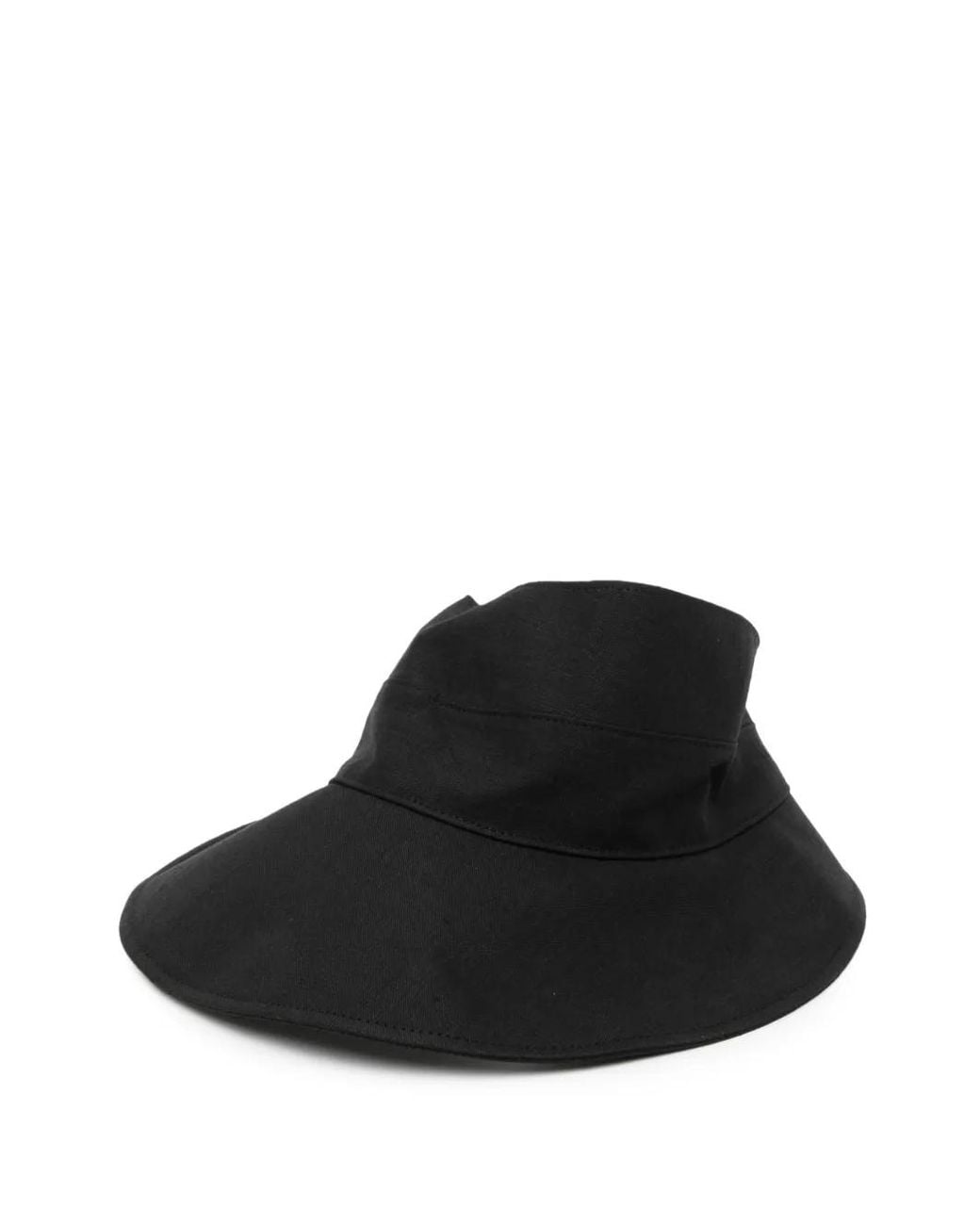 Yohji Yamamoto Black Flax Sheeting Sun Visor