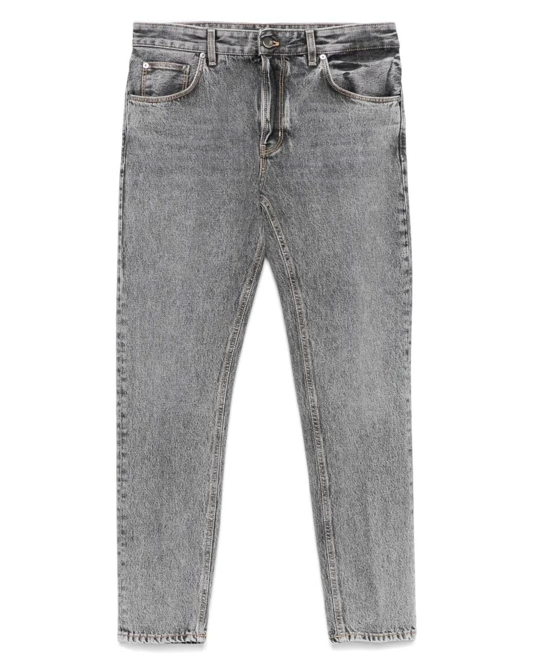 PT Torino Gray Logo-Patch Jeans for men
