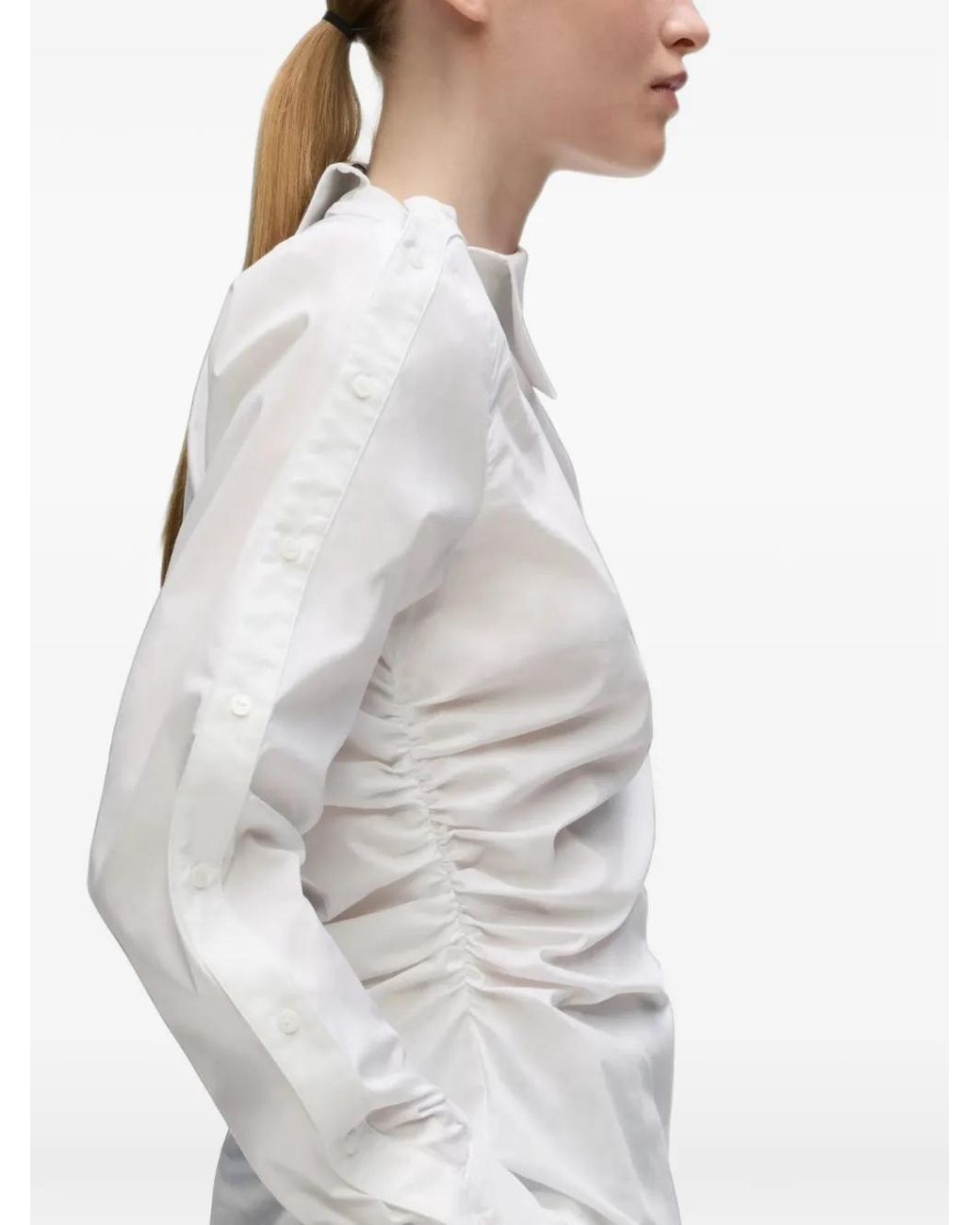 Karl Lagerfeld White Asymmetric Button Shirt