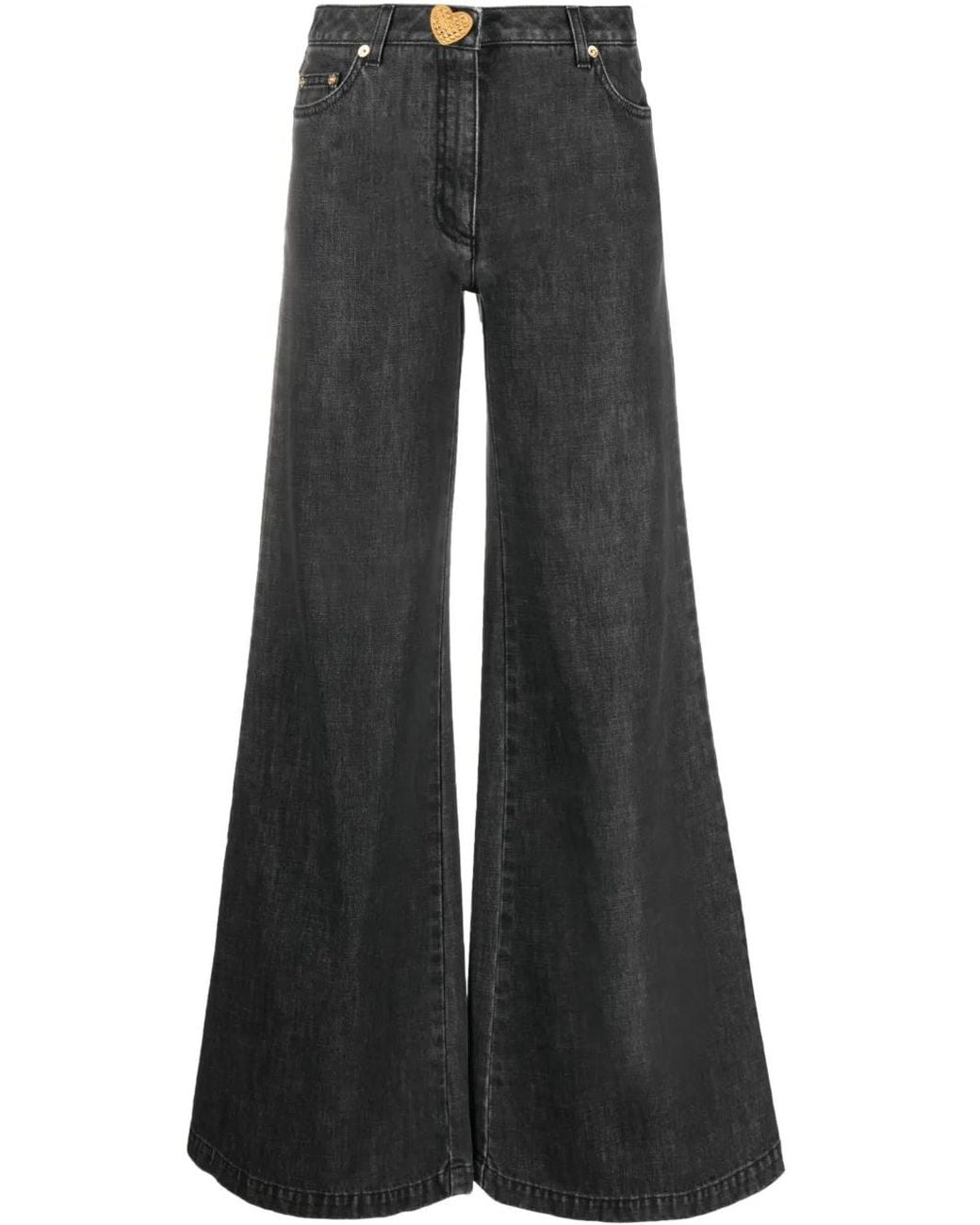 Moschino Black Flared-Design Jeans