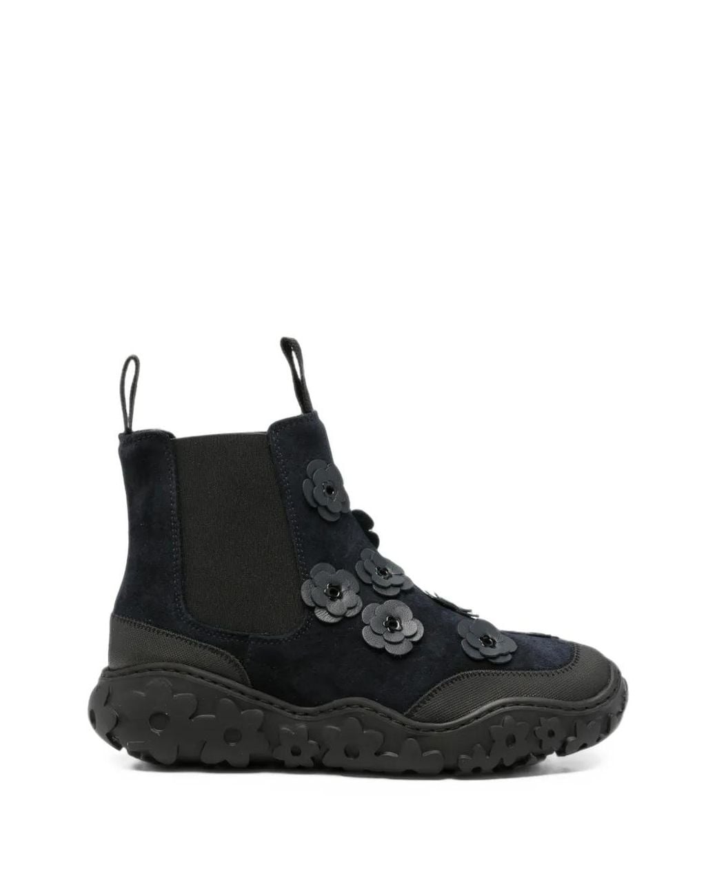CECILIE BAHNSEN Black Flower-Appliqué Boots