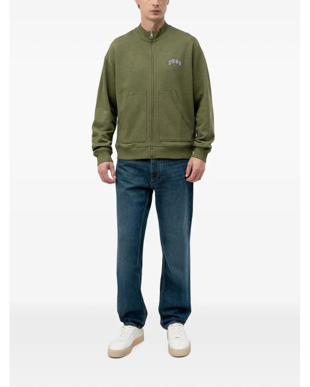 HUGO Green Sweat Zippé À Patch Logo for men
