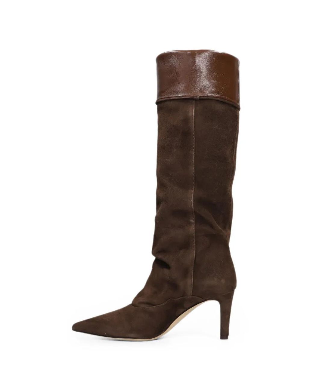 The Seller Brown Pointed-Toe Slouchy Knee-High Boots