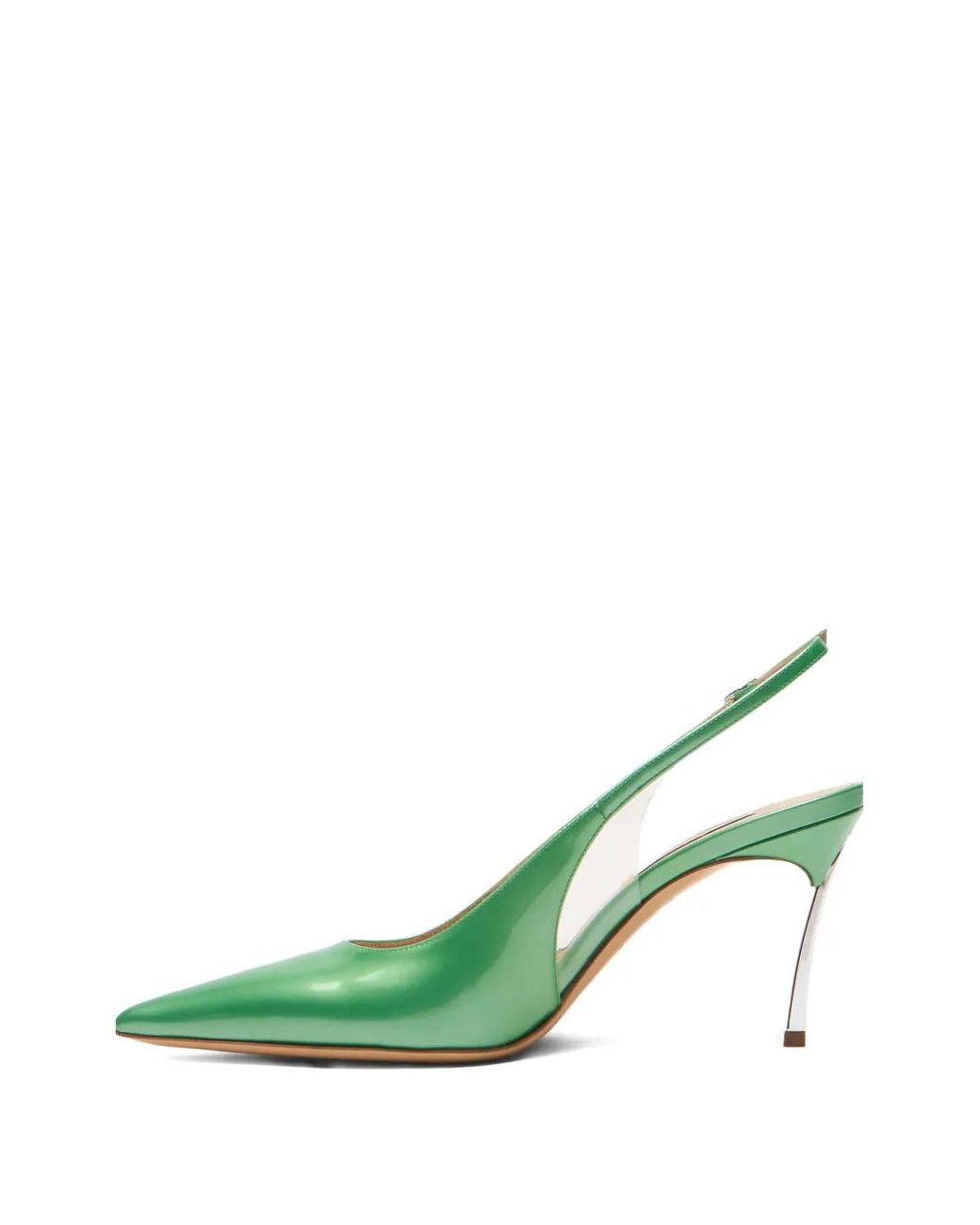 Casadei Green Superblade Slingback Heeled Pumps