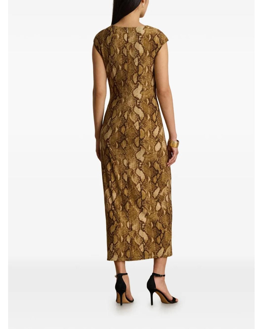 Ralph Lauren Metallic Robe Mi-Longue À Imprimé Peau De Python