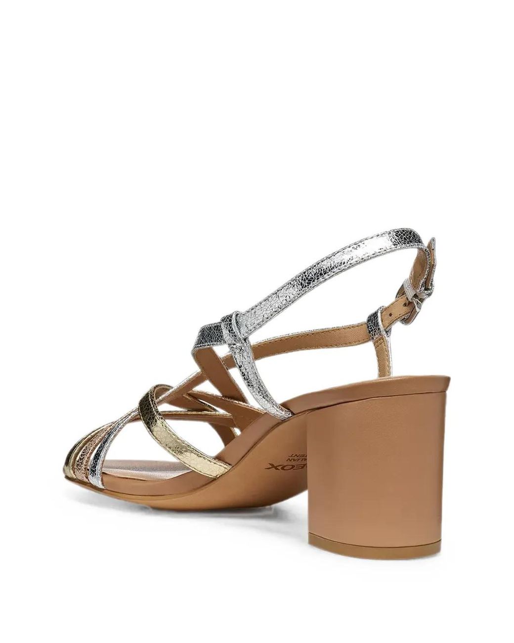 Geox Natural Sandales Virnilisa À Effet Craquelé Et Brides Multiples