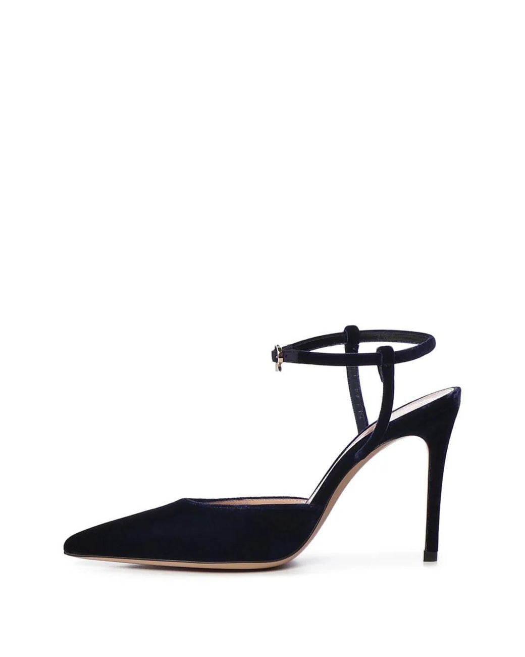 Gianvito Rossi Blue Pointed-Toe Ankle-Strap Pumps