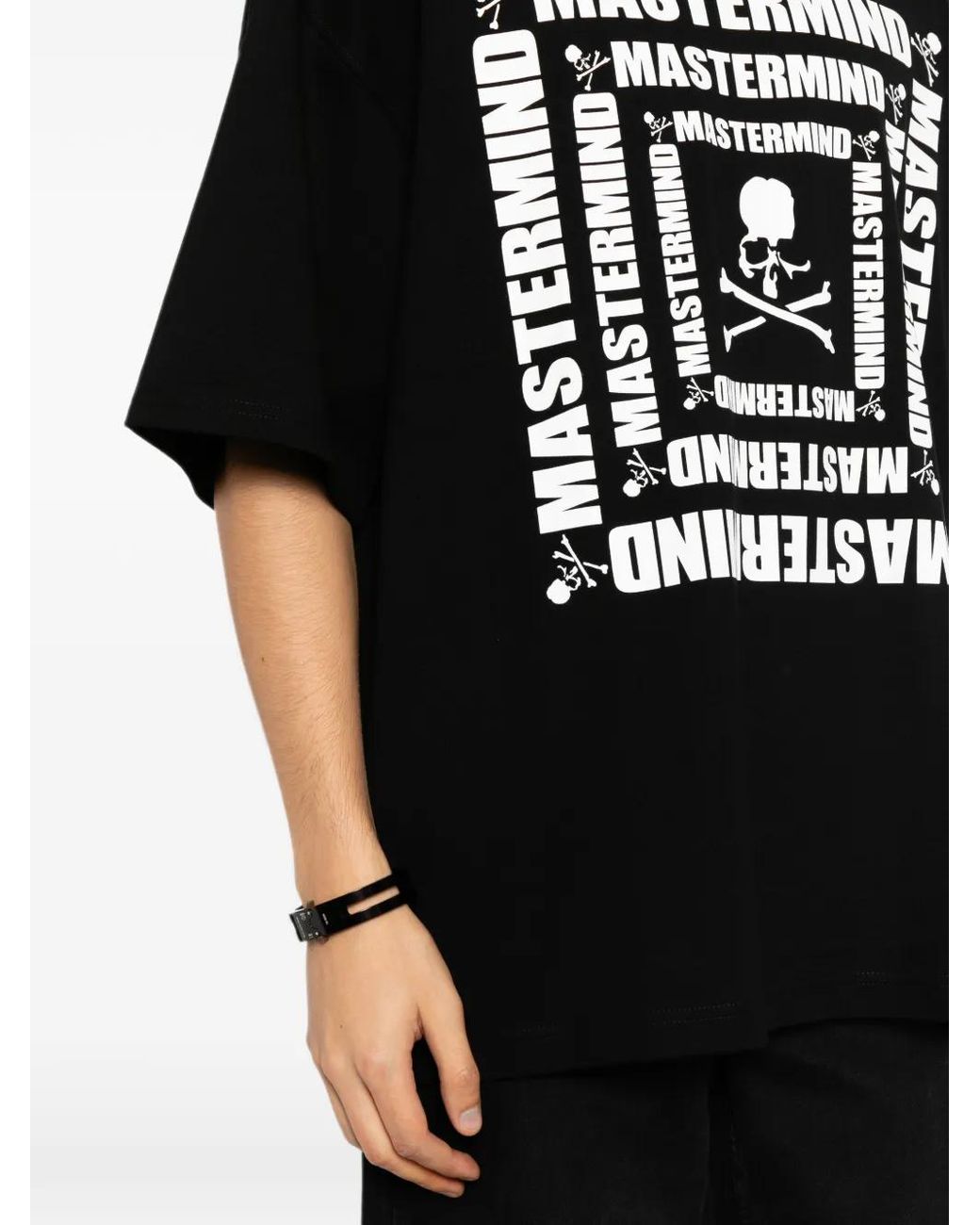 MASTERMIND WORLD Black T-Shirt À Logo Imprimé Et Imprimé Tête De Mort for men