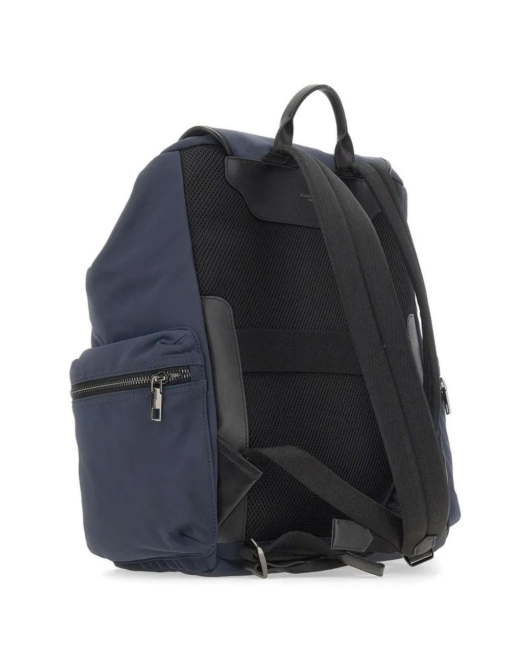 Gianni Chiarini Blue Oslo Leather-Trimmed Backpack for men