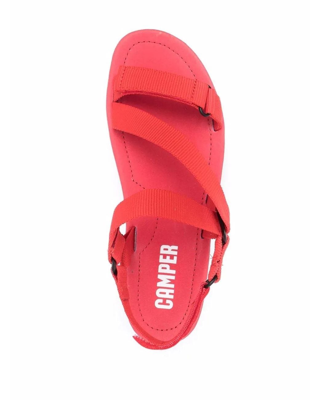 Camper Red Oruga Up Platform Sandals