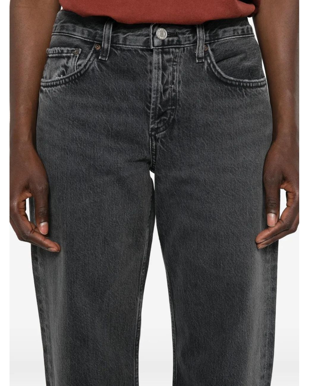 Citizens of Humanity Gray Button-Fastening Wide-Leg Jeans